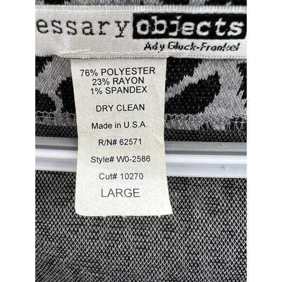 Womens Necessary Objects Dress Size Large Gray Black Animal Print Sleeveless - Picture 7 of 13